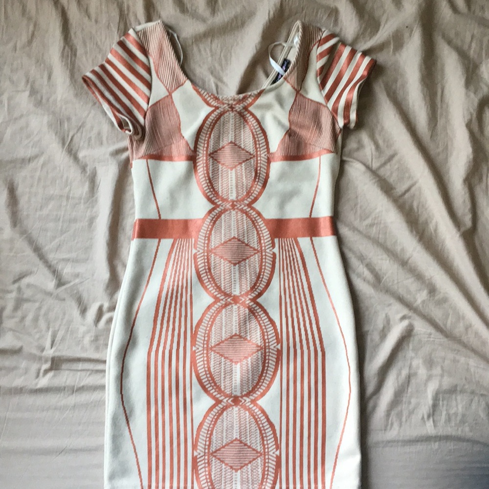 Geometric patterned mini dress